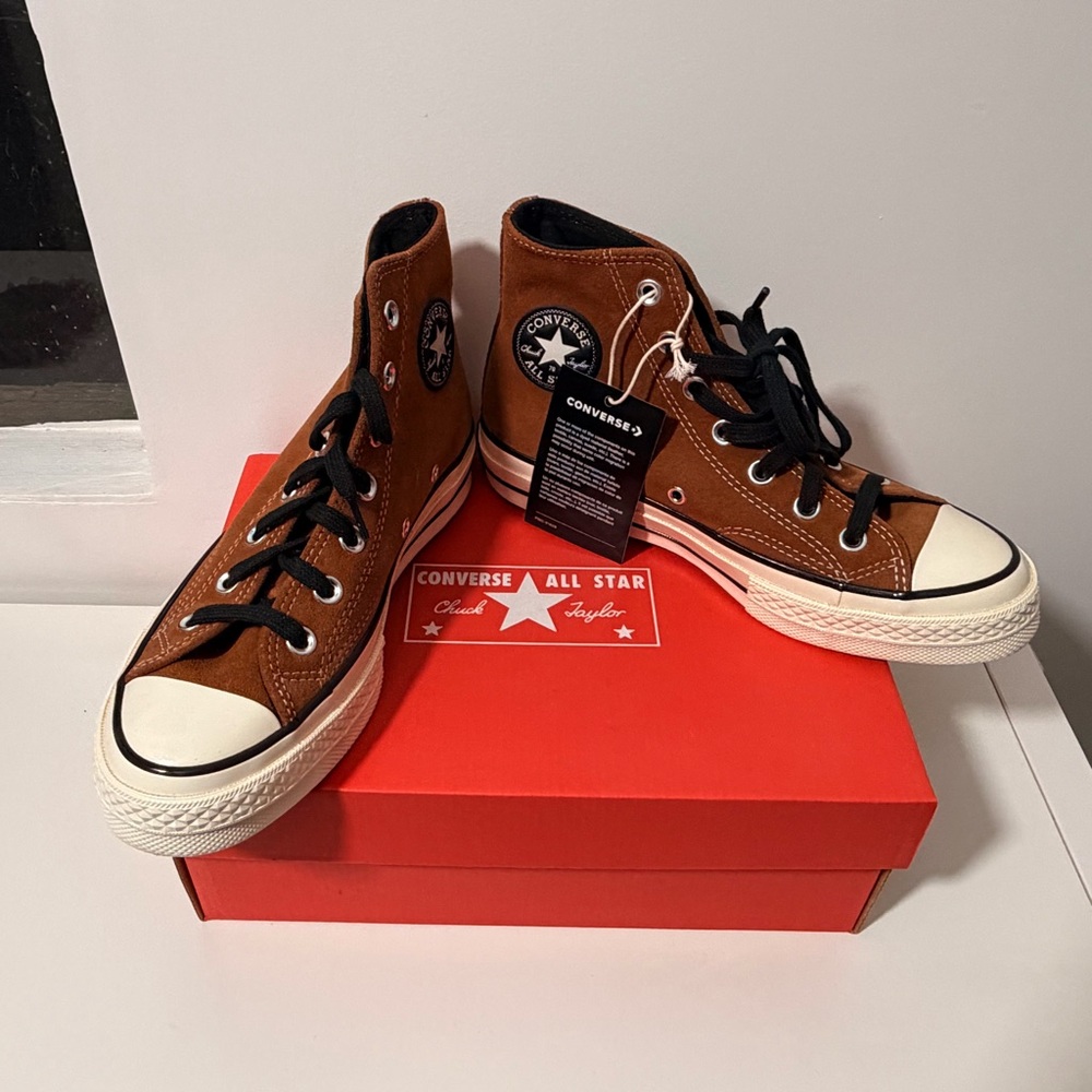 Converse Chuck 70 Suede High-Tops with Black Laces